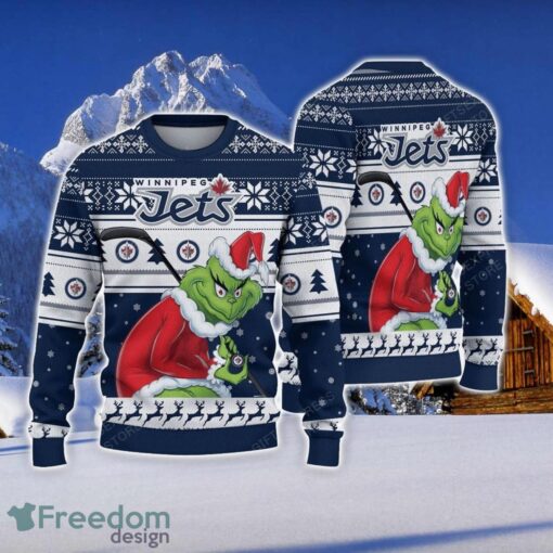 NCAA Winnipeg Jets Football Fans Sweater Grinch Ugly Sweater Christmas Funny Gift Product Photo 1