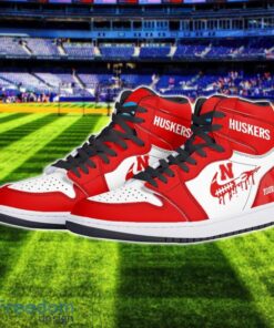 Nebraska Cornhuskers Air Jordan 1 Shoes Sport Hightop Sneakers For Men And Women Custom Name Product Photo 2