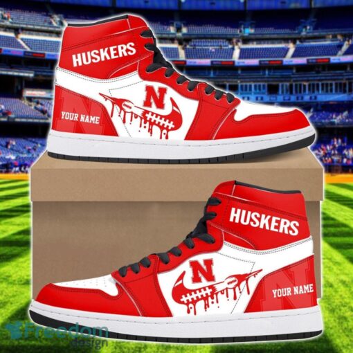 Nebraska Cornhuskers Air Jordan 1 Shoes Sport Hightop Sneakers For Men And Women Custom Name Product Photo 1