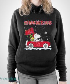 Nebraska Cornhuskers Snoopy And Woodstock Driving Car Shirt Sweatshirt Hoodie - Unisex Pullover Hoodie