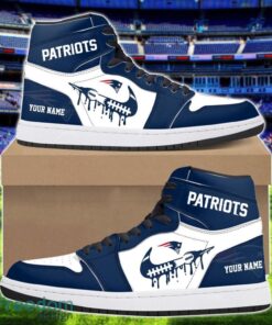 New England Patriots Air Jordan 1 Shoes Sport Hightop Sneakers For Men And Women Custom Name