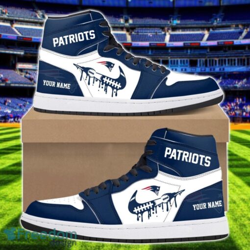 New England Patriots Air Jordan 1 Shoes Sport Hightop Sneakers For Men And Women Custom Name Product Photo 1