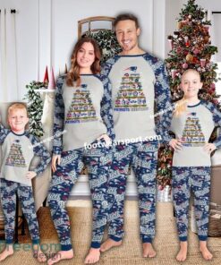 New England Patriots Christmas Tree Xmas Pajamas Set Family For Adult