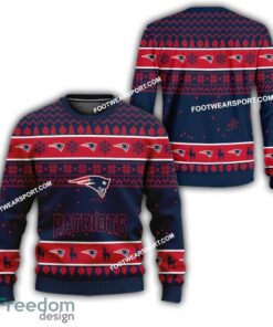 New England Patriots Logo Pattern Knitted Christmas Sweater Gift Holidays