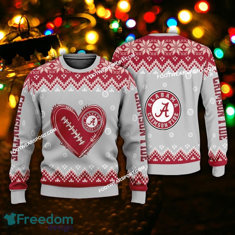 New Style Heart Football Alabama Crimson Tide Xmas Sweater Gift For Adult image New Style Heart Football Alabama Crimson Tide Xmas Sweater Gift For Adult - New Style Heart Football Alabama Crimson Tide Xmas Sweater Gift For Adult