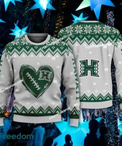 New Style Heart Football Hawaii Rainbow Warriors Christmas 3D Sweater For Men Women