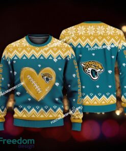 New Style Heart Football Jacksonville Jaguars Christmas Sweater For Men Women