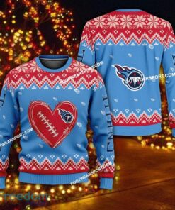 New Style Heart Football Tennessee Titans Christmas Sweater AOP For Men Women
