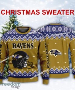 New Style Helmet Baltimore Ravens Xmas Sweater AOP Gift Holidays