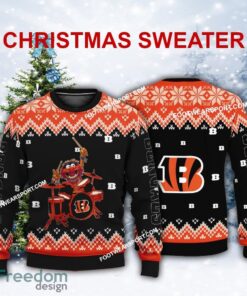 New Style Muppets Play Drums Cincinnati Bengals Xmas Sweater For Men Women