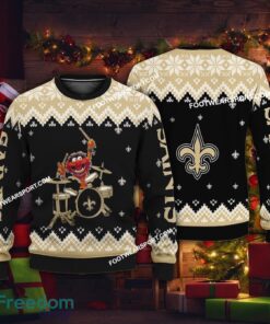 New Style Muppets Play Drums New Orleans Saints Xmas Sweater Gift Holidays