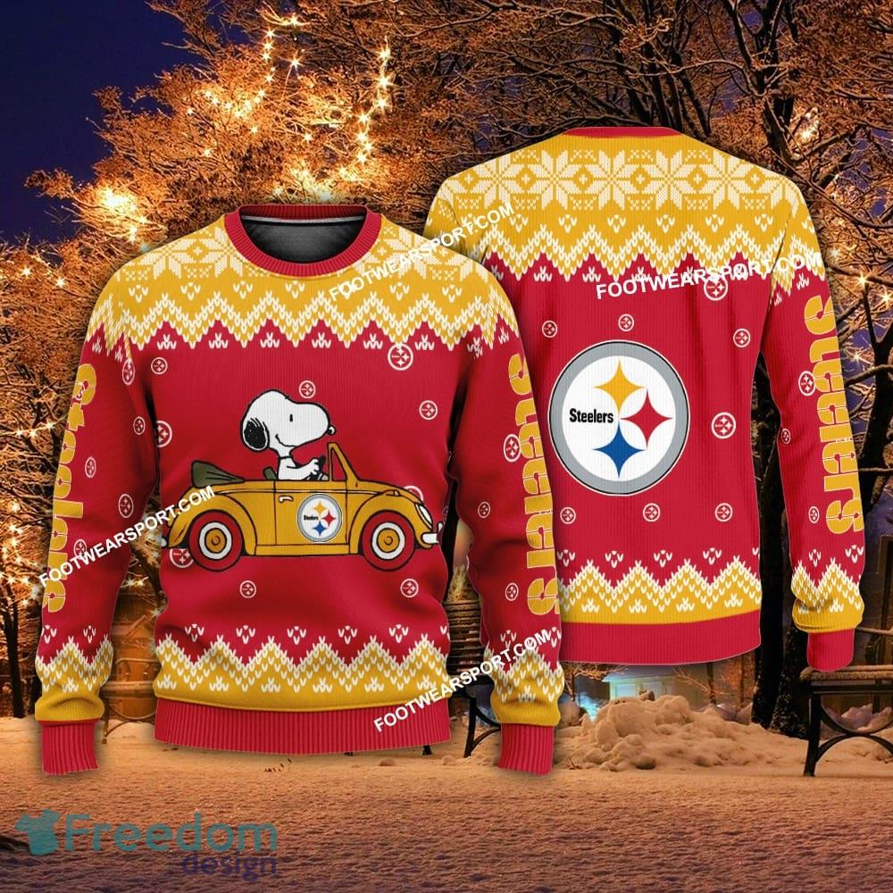 New Style Snoopy Driving Car Pittsburgh Steelers Christmas 3D Sweater Gift Holidays image New Style Snoopy Driving Car Pittsburgh Steelers Christmas 3D Sweater Gift Holidays - New Style Snoopy Driving Car Pittsburgh Steelers Christmas 3D Sweater Gift Holidays