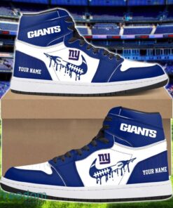 New York Giants Air Jordan 1 Shoes Sport Hightop Sneakers For Men And Women Custom Name Product Photo 1