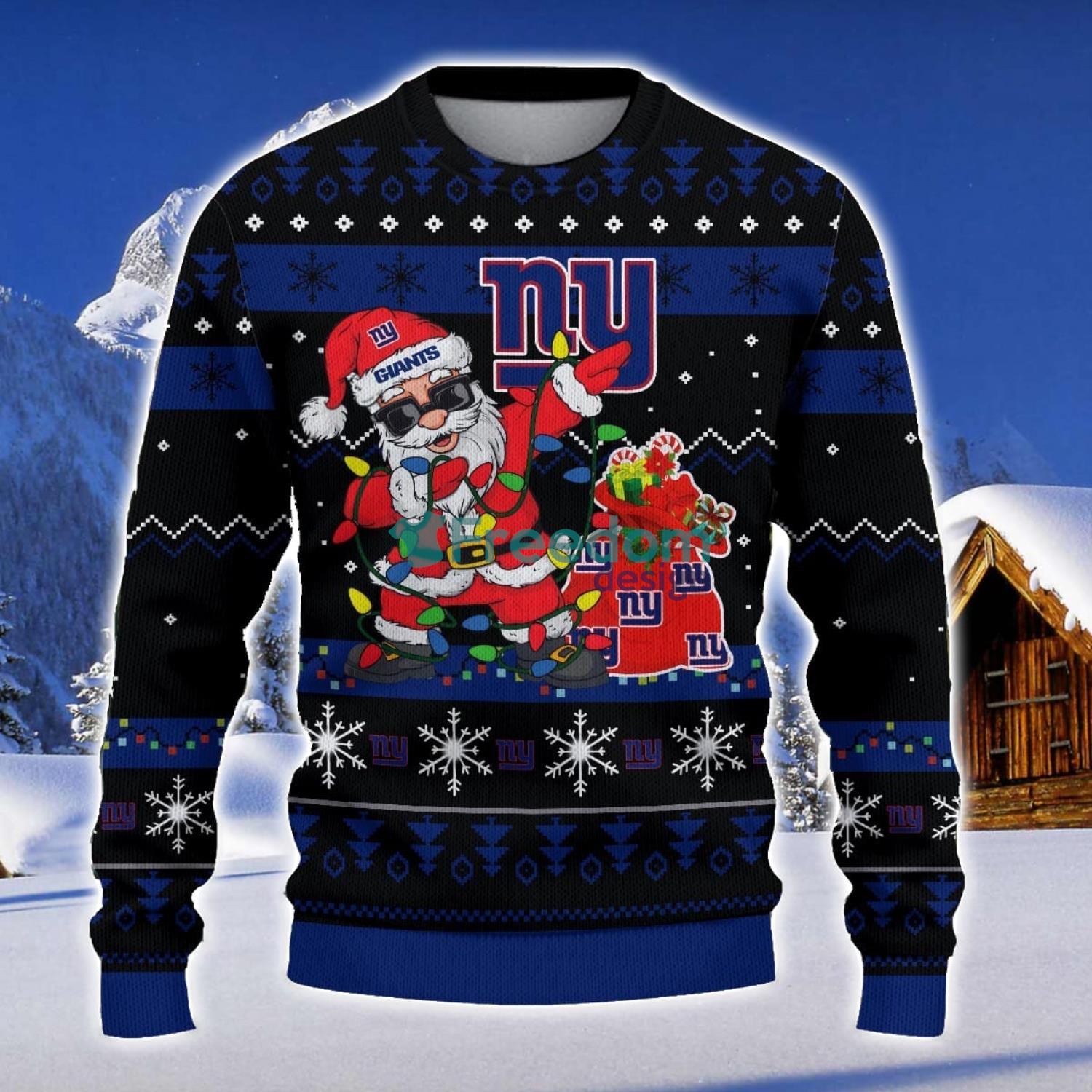 New York Giants Santa Claus Ugly Christmas Sweater Christmas Gift 3D Sweater image New York Giants Santa Claus Ugly Christmas Sweater Christmas Gift 3D Sweater Product Photo 1