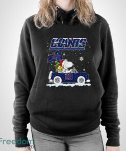 New York Giants Snoopy And Woodstock Driving Car Shirt Sweatshirt Hoodie - Unisex Pullover Hoodie