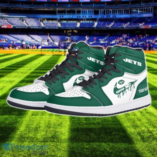 New York Jets Air Jordan 1 Shoes Sport Hightop Sneakers For Men And Women Custom Name Product Photo 2