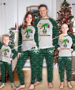 New York Jets Happy HalloThankmas Xmas Family Pajamas Set Kid Men Women