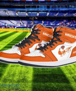 New York Knicks Air Jordan 1 Shoes Sport Hightop Sneakers For Men And Women Custom Name Product Photo 2