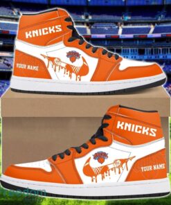 New York Knicks Air Jordan 1 Shoes Sport Hightop Sneakers For Men And Women Custom Name