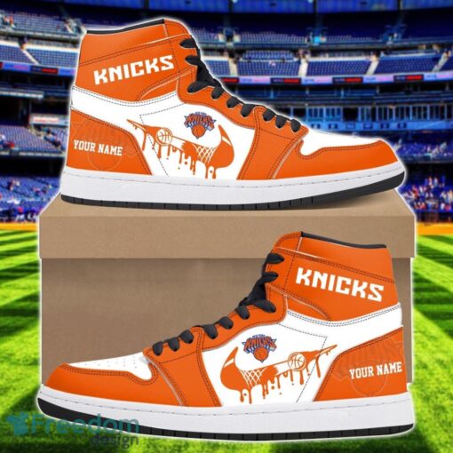 New York Knicks Air Jordan 1 Shoes Sport Hightop Sneakers For Men And Women Custom Name Product Photo 1