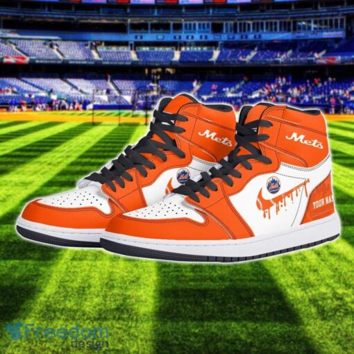 New York Mets Air Jordan 1 Shoes Sport Hightop Sneakers For Men And Women Custom Name Product Photo 2