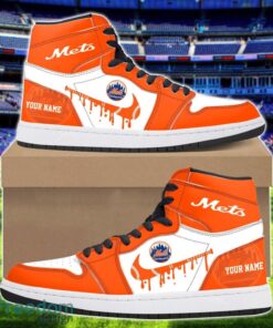 New York Mets Air Jordan 1 Shoes Sport Hightop Sneakers For Men And Women Custom Name