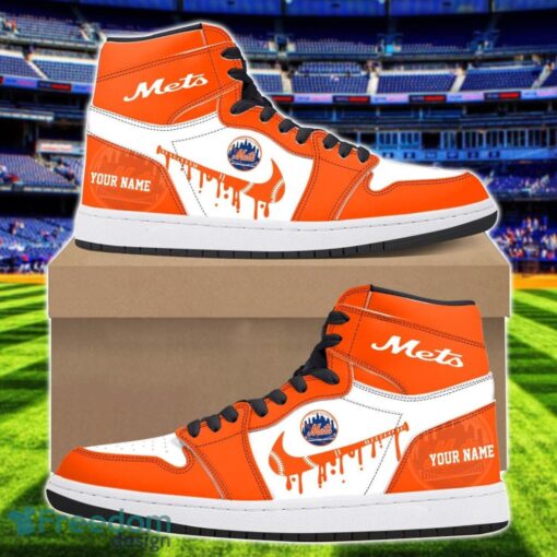 New York Mets Air Jordan 1 Shoes Sport Hightop Sneakers For Men And Women Custom Name Product Photo 1