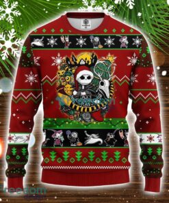 Nightmare Before Christmas Ugly Sweater Red Brown 1 Amazing Gift Family Christmas Gift