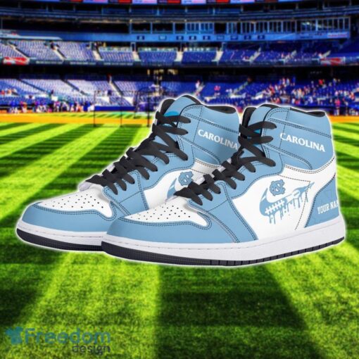 North Carolina Tar Heels Air Jordan 1 Shoes Sport Hightop Sneakers For Men And Women Custom Name Product Photo 2