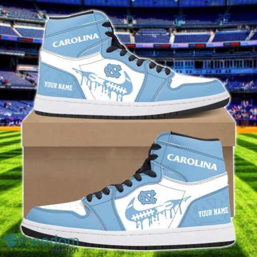 North Carolina Tar Heels Air Jordan 1 Shoes Sport Hightop Sneakers For Men And Women Custom Name Product Photo 1