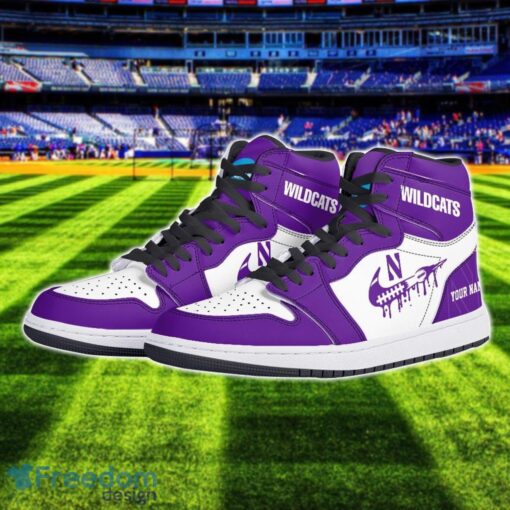 Northwestern Wildcats Air Jordan 1 Shoes Sport Hightop Sneakers For Men And Women Custom Name Product Photo 2