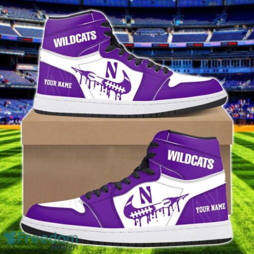 Northwestern Wildcats Air Jordan 1 Shoes Sport Hightop Sneakers For Men And Women Custom Name Product Photo 1