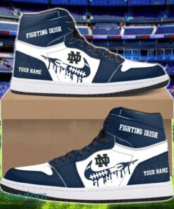 Notre Dame Fighting Irish Air Jordan 1 Shoes Sport Hightop Sneakers For Men And Women Custom Name Product Photo 1