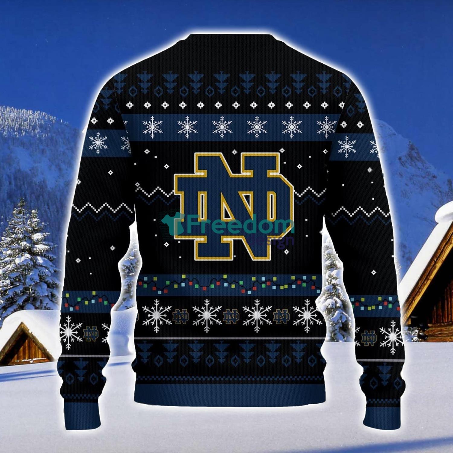 Notre Dame Fighting Irish Santa Claus Ugly Christmas Sweater Christmas Gift 3D Sweater image Notre Dame Fighting Irish Santa Claus Ugly Christmas Sweater Christmas Gift 3D Sweater Product Photo 2