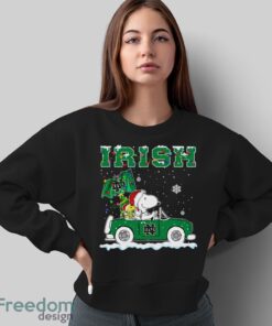 Notre Dame Fighting Irish Snoopy And Woodstock Driving Car Shirt Sweatshirt Hoodie - Sweatshirt