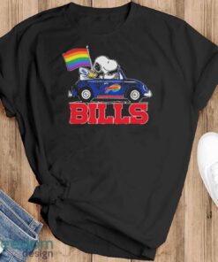 Official NFL Buffalo Bills Snoopy and Woodstock driving car Pride Month 2024 t-shirt