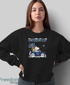 Official Peanuts Snoopy And Woodstock Drive Car Dallas Cowboys Christmas Shirt - Sweatshirt