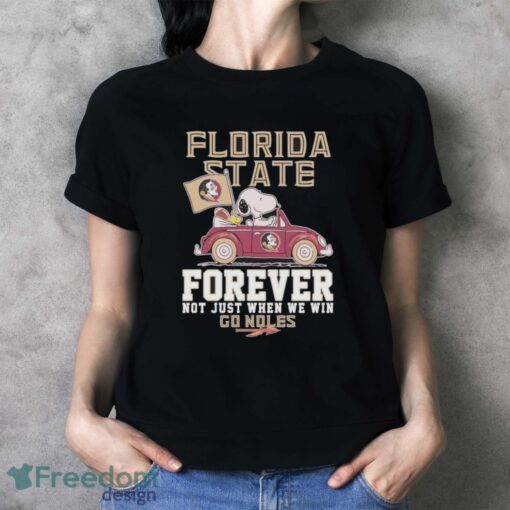 Official Peanuts Snoopy And Woodstock Florida State Seminoles Forever Not Just When We Will Go Noles Shirt - Ladies T-Shirt