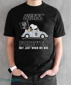 Official Peanuts Snoopy And Woodstock On Car Los Angeles Kings Forever Not Just When We Win Shirt - Black Unisex T-Shirt