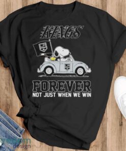 Official Peanuts Snoopy And Woodstock On Car Los Angeles Kings Forever Not Just When We Win Shirt