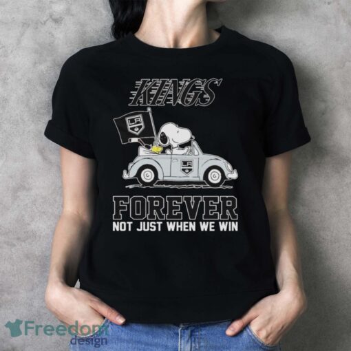 Official Peanuts Snoopy And Woodstock On Car Los Angeles Kings Forever Not Just When We Win Shirt - Ladies T-Shirt