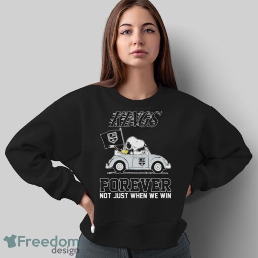 Official Peanuts Snoopy And Woodstock On Car Los Angeles Kings Forever Not Just When We Win Shirt - Sweatshirt