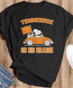 Official Peanuts Snoopy And Woodstock On Car Tennessee Volunteers Go Big Orange Shirt