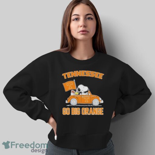 Official Peanuts Snoopy And Woodstock On Car Tennessee Volunteers Go Big Orange Shirt - Sweatshirt