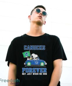 Official Peanuts Snoopy And Woodstock On Car Vancouver Canucks Forever Not Just When We Win Shirt - G500 Gildan T-Shirt