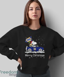 Official santa Snoopy And Woodstock Driving Car Napa Merry Christmas Shirt - Sweatshirt