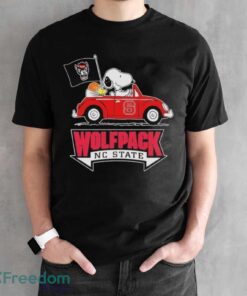 Official Snoopy and Woodstock driver Car NC State Wolfpack basketball shirt - Black Unisex T-Shirt