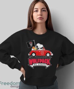 Official Snoopy and Woodstock driver Car NC State Wolfpack basketball shirt - Sweatshirt