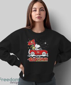 Official The Peanuts Snoopy And Woodstock Drive Car San Francisco 49ers Christmas Shirt - Sweatshirt