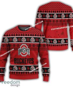 Ohio State Buckeyes Xmas Pattern Ugly Christmas Sweater Gift Holidays